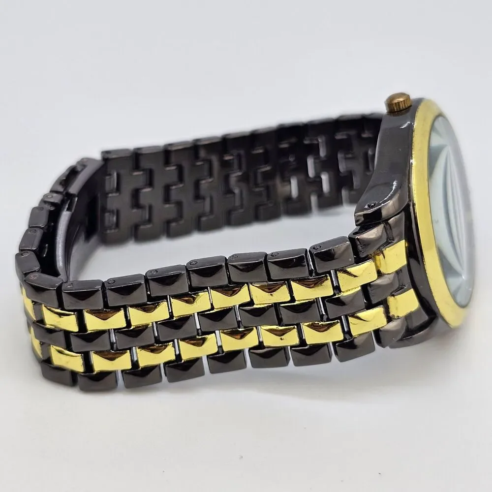 Men's Watch 38MM Black Dial Case Black Gold Bracelet 7.5